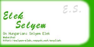 elek selyem business card